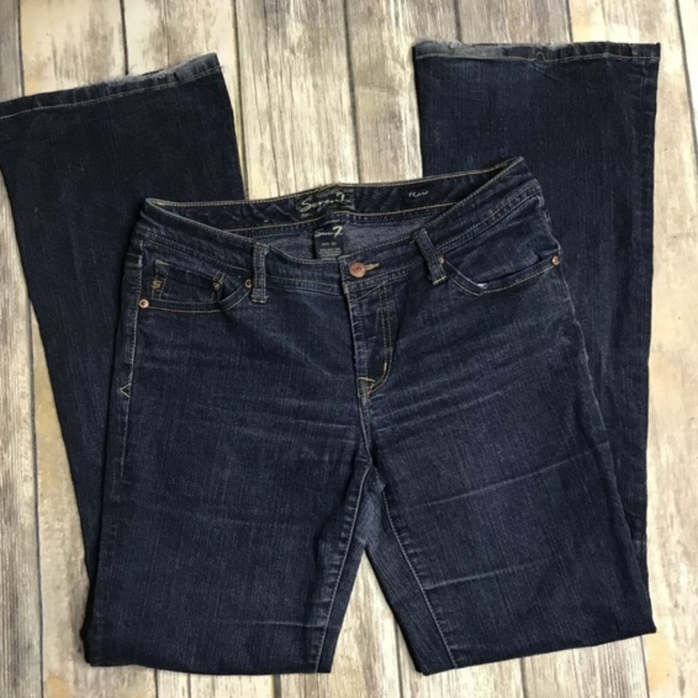 seven 7 jeans size 31x32 flare leg dark wash